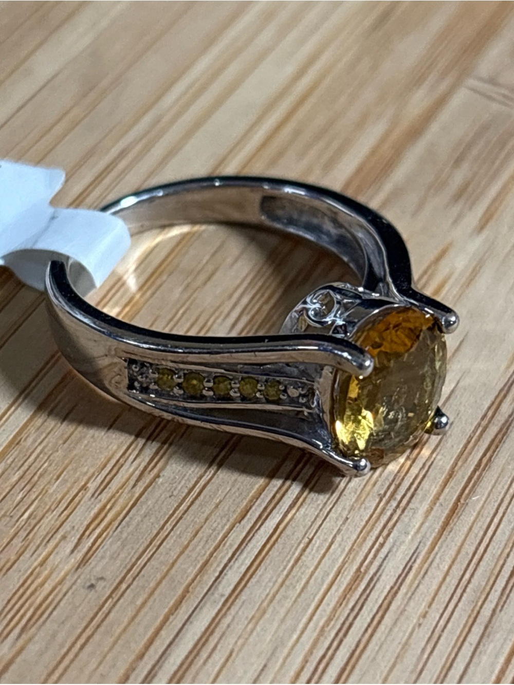 Oval Cut Natural Citrine 925 Sterling Silver Exequisite Engagement Ring Size 8